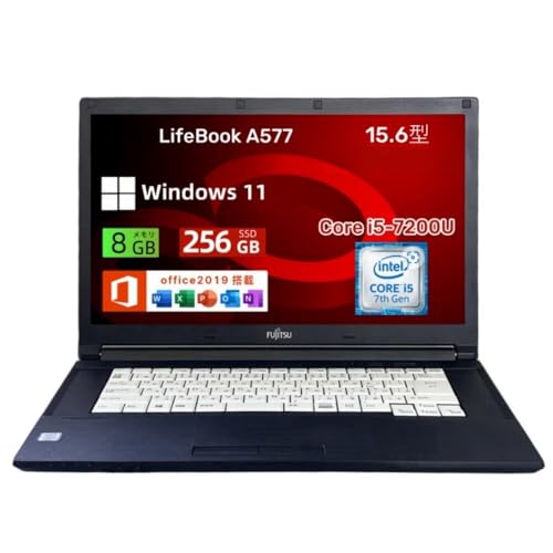 【整備済み品】富士通 ノートパソコン LifeBook A577 15.6型／第7世代CPU Core i5-7200U@2.5GHz／8GBメモリ／SSD 256GB／Wi-Fi...