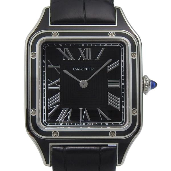 CARTIER カルティエ サントスデュモンLM WSSA0046 腕時計 SS 自動巻き アナログ表示 ユニセックス 黒文字盤【R150126042】中古