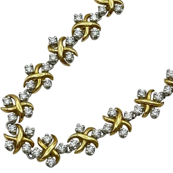 ティファニー TIFFANY＆CO シェランバージェリンダイヤモンドネックレス ゴールド/プラチナ 750/Pt950 ダイヤモンド ジュエリー 中古