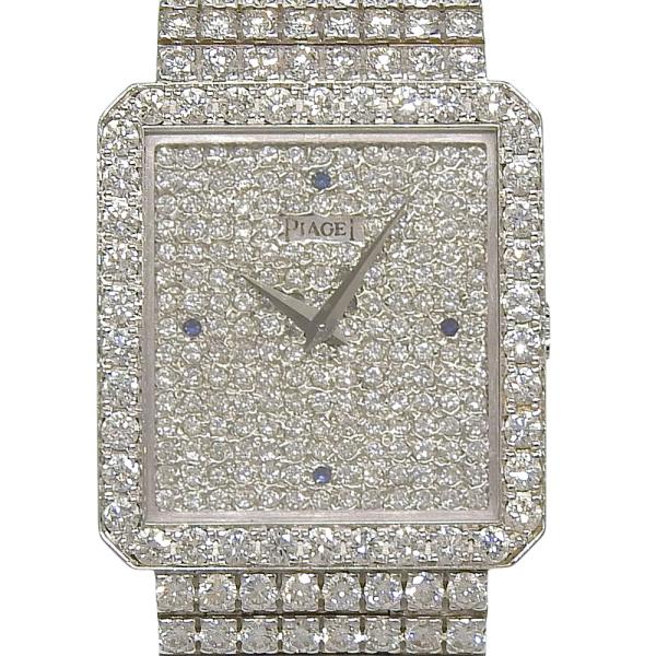 PIAGET ピアジェ プロトコール 91541C626 K18WG×ダイヤモンド×サファイア 手巻き アナログ表示 ダイヤモンド文字盤【H130526068】中古