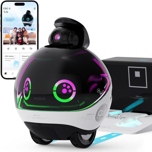 Enabot EBO X ホームロボット スピーカー内蔵 Alexa音声制御 スマートマッピング機能搭載 移動式ホームモニタリングロボット 4K セキュリティカメラ