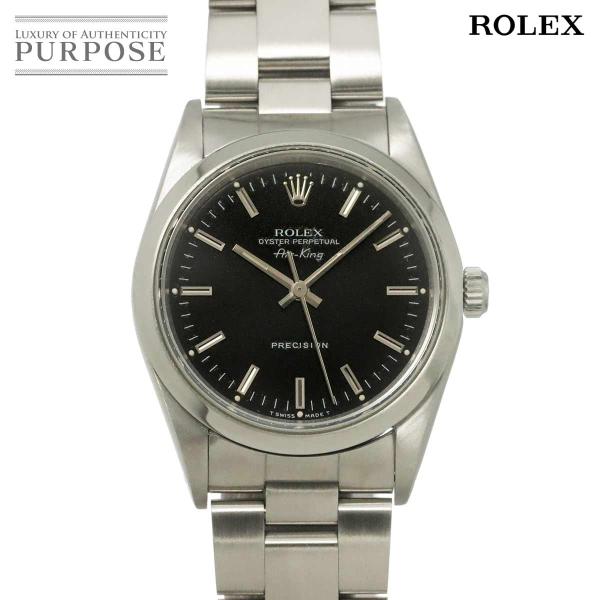 ロレックス ROLEX エアキング 14000 E番 メンズ 腕時計 ブラック オートマ 自動巻き ウォッチ AirKing 90326171
