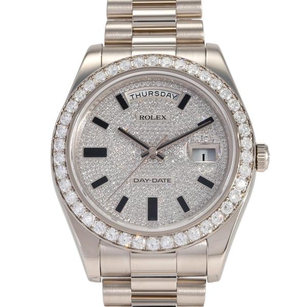 ロレックス ROLEX デイデイトII 218349ZE ダイヤ/シルバー文字盤 中古 腕時計 メンズ