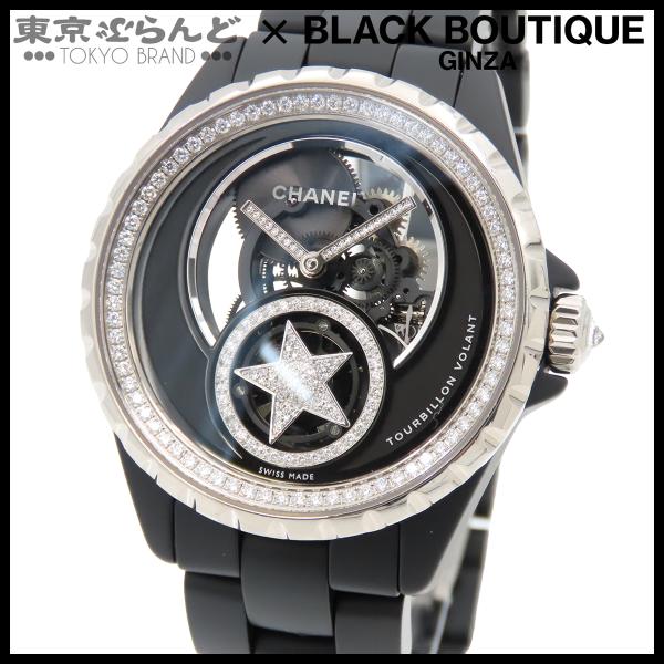 シャネル CHANEL J12 フライング トゥールビヨン スケルトン H4562 セラミック K18WG ダイヤモンド 20本限定 0.96ct 腕時計 ユニセックス 手巻 101884488