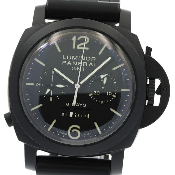 パネライ PANERAI PAM00317 ルミノール クロノ モノプルサンテ GMT 8デイズ 手巻き メンズ 良品 内箱・保証書付き_966599
