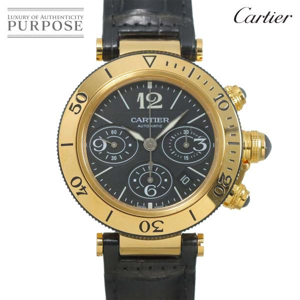 カルティエ Cartier パシャ シータイマー クロノグラフ W3030017 メンズ 腕時計 デイト K18YG 自動巻き Pasha Seatimer 90315245