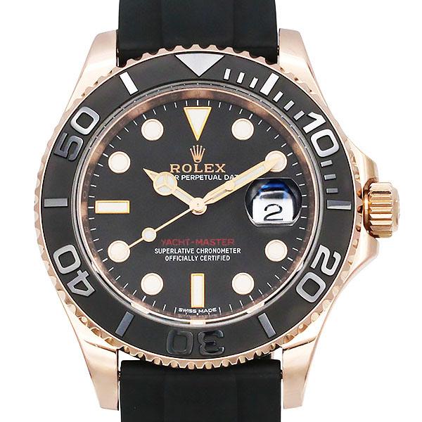 ロレックス ROLEX ヨットマスター40 116655 RG ラバー 40mm 自動巻き メンズ腕時計 ブラック文字盤 中古 正規品