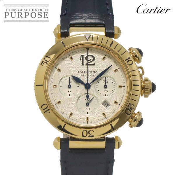 カルティエ Cartier パシャ ドゥ カルティエ クロノグラフ WGPA0017 メンズ 腕時計 デイト K18YG 自動巻き Pasha 90323617