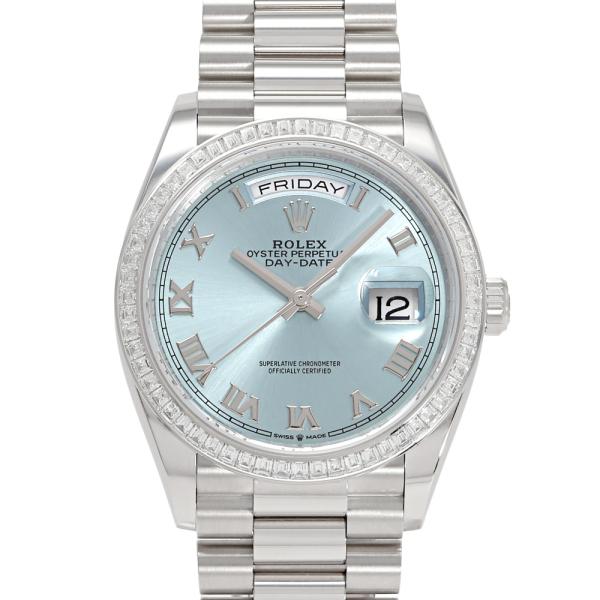 ロレックス ROLEX デイデイト 36 128396TBR アイスブルー/ローマ文字盤 中古 腕時計 男女兼用