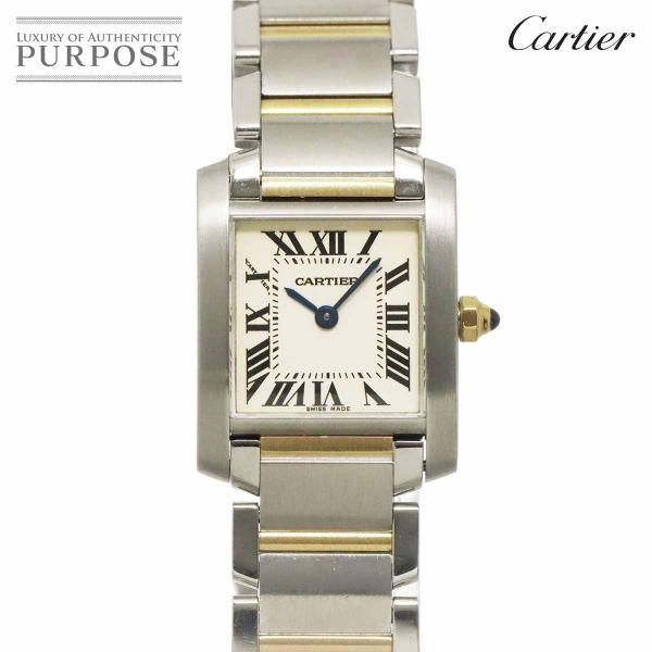 カルティエ Cartier タンクフランセーズSM コンビ W51007Q4 レディース 腕時計 アイボリー K18YG クォーツ Tank Francaise SM 90324874