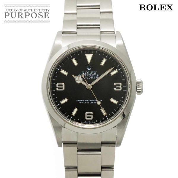 ロレックス ROLEX エクスプローラー1 114270 Z番 ルーレット メンズ 腕時計 ブラック オートマ 自動巻き ウォッチ Explorer 1 90330051